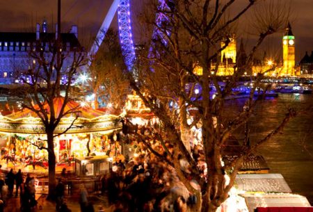 Europe Christmas Markets - London is Located in Wintertime at Southbank Centre