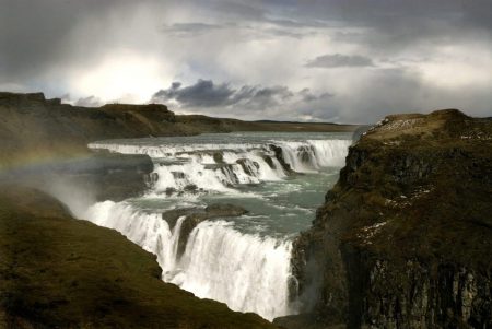 Waterfalls World Famous - Gullfoss Falls is Located in The Iceland