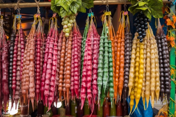 Churchkhela are Candied Sweets Which You See Them Hanging from Shops And Are Colorful