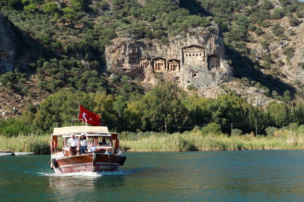 Top Attractions in Dalyan - Kings' Tombs is Located Along the Dalyan River
