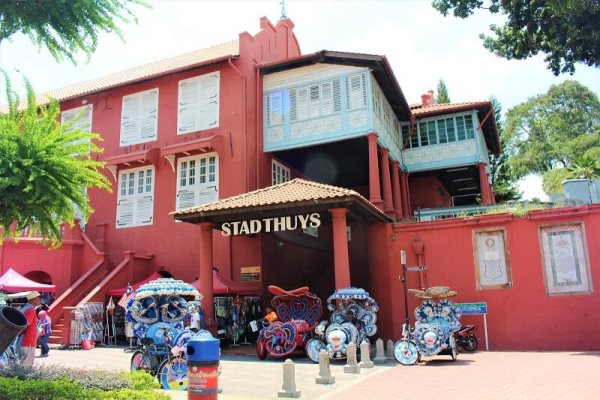 Stadthuys is An Old Dutch Hall Painted Red Color With Many Costumes and Artefacts Inside