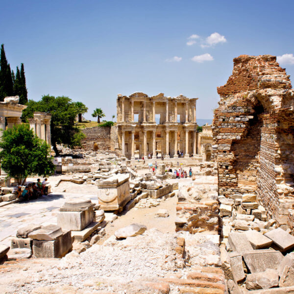 Çeşme Town in Turkey - Ancient Roman Ruins of Ephesus An Amphitheater