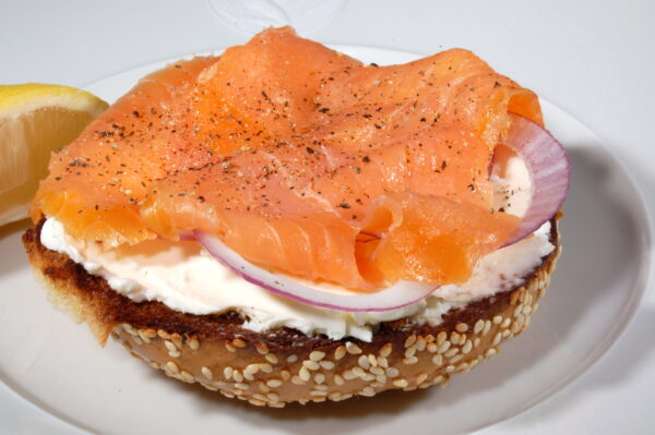 Tourist Attractions - Bagel With Smoked Salmon With Cream And Caviar