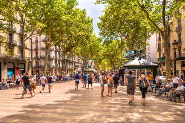 Travel Guide Spain - La Rambla A Famous Street in Barcelona 