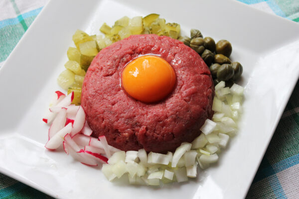 Most Delicious Food in Poland - Befsztyk tatarski is Raw Beef With Pickled Cucumbers