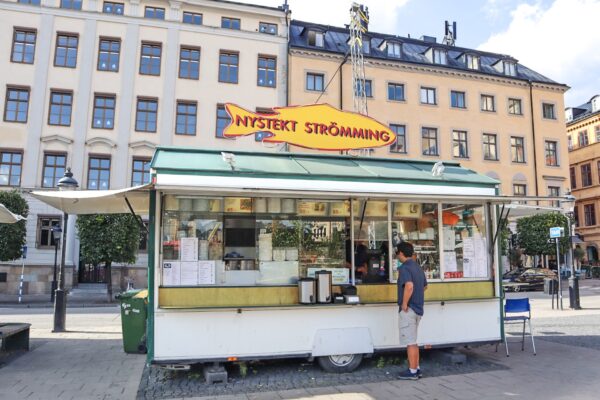 Places to Get Lunch in Stockholm - Food Carts Offer Swedish Food Such As Fried Strömming