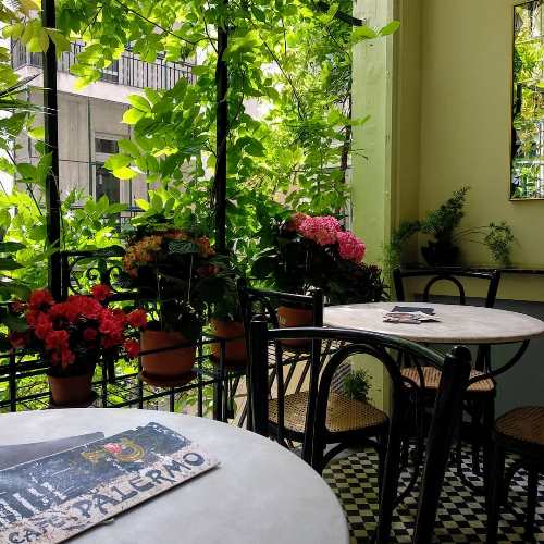 Art cafes in Thessaloniki - Café Palermo is Found at The Corner of Pavlos Melas Park and Has a Beautiful Street Setting and Back Garden
