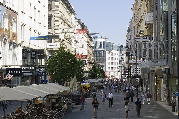 Kärntner Straße Shopping Street stretches from Stephansplatz to Karlsplatz 