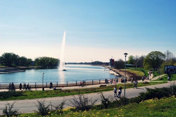 Ada Ciganlija Peninsula is Found on the Bank of Sava River and a Good Spot for Walking