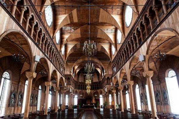 Saint-Peter-and-Paul Basilica of Paramaribo with a Lovely Wooden Interior