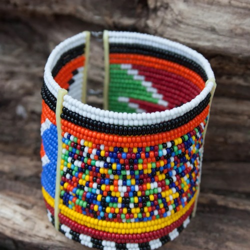 African Ornaments and Bracelets Made from Colorful Beads