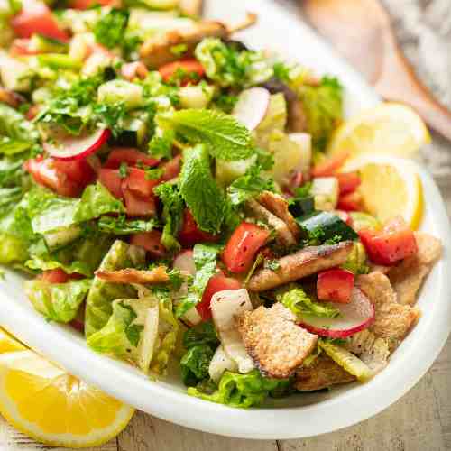 Fattoush Levantine Salad - Fattoush Salad is one of Most Delicious Vegetarian Lebanese Foods
