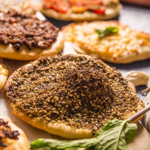 Most Popular Lebanese Foods - Lebanese Manakeesh Za'atar Pizza and Cheese Bread