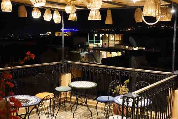 Terrace Restaurants in Fes Morocco - Restaurant Boujloud Located in the Famous Talaa Kebira Market